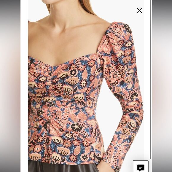 NWT ALC Chandler Sweetheart Top Navy/ Chestnut Size 10 - Picture 3 of 15